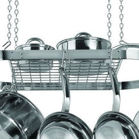 Stainless Steel Oval Pot Rack for Kitchen Cookware Storage