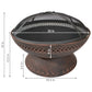 Primitive Rustic 25 Inch Copper Chalice Steel Fire Pit with Spark Screen