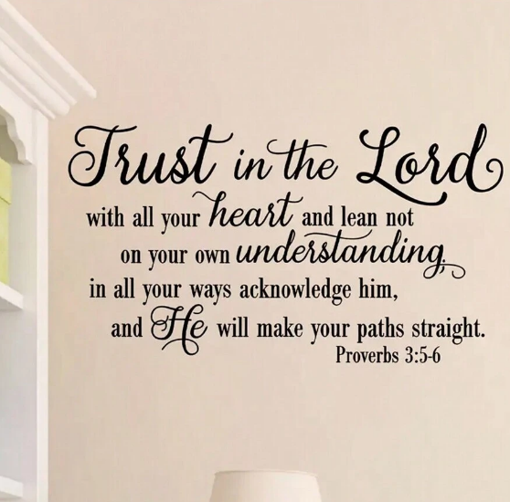 Inspirational Trust In The Lord Wall Sticker | Removable Self-Adhesive Decal