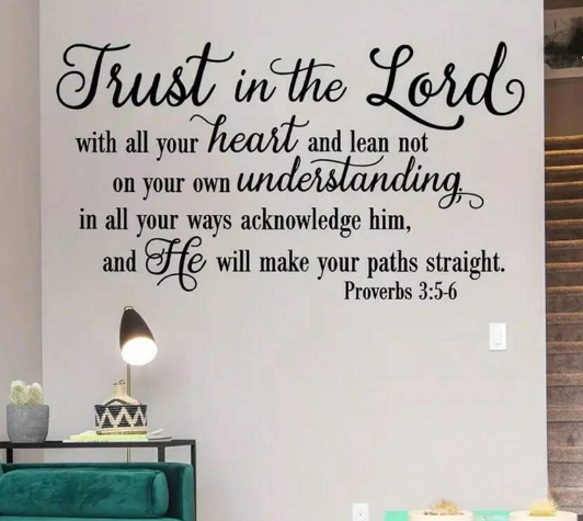 Inspirational Trust In The Lord Wall Sticker | Removable Self-Adhesive Decal