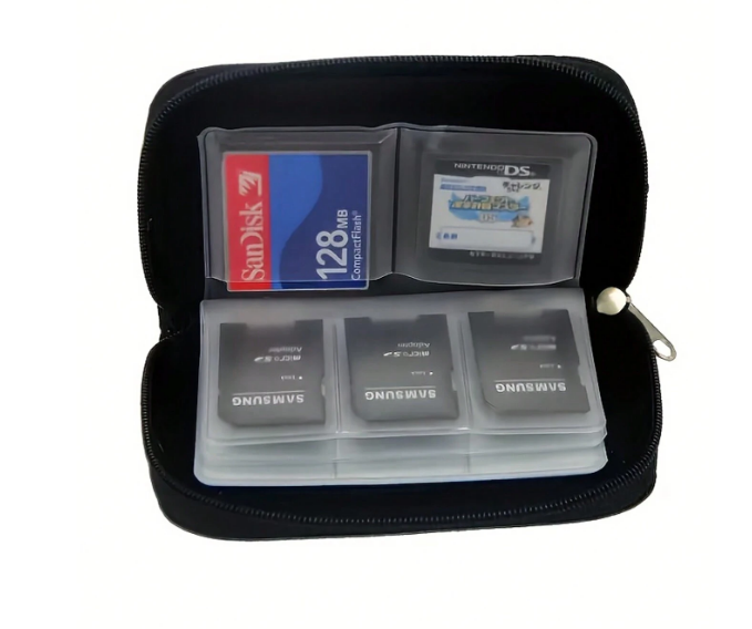 Compact (Small) Memory Card PVC Storage Bag, Great for SD & CF Cards