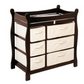 Espresso Wood Baby Diaper Changing Table with 6 Storage Baskets