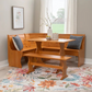 Reversible 3-Piece Corner Dining Set Light Honey Natural Wood Finish