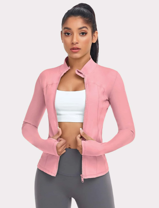 Women's Sports Jacket with Thumb Hole, Fitted Design