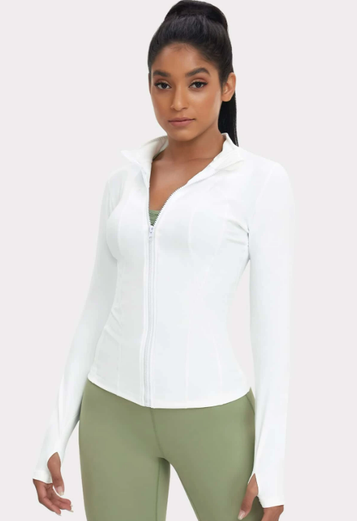 Women's Sports Jacket with Thumb Hole, Fitted Design