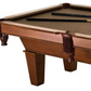 7Ft Brown Wool Cloth Top Pool Table with 2 Cues and Billiards Balls
