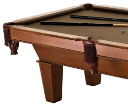 7Ft Brown Wool Cloth Top Pool Table with 2 Cues and Billiards Balls