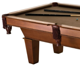7Ft Brown Wool Cloth Top Pool Table with 2 Cues and Billiards Balls *