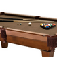 7Ft Brown Wool Cloth Top Pool Table with 2 Cues and Billiards Balls