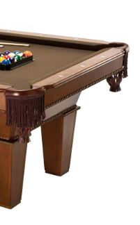 7Ft Brown Wool Cloth Top Pool Table with 2 Cues and Billiards Balls *