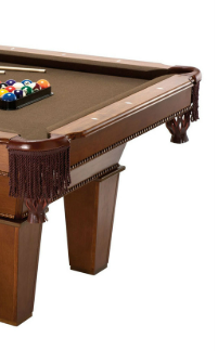 7Ft Brown Wool Cloth Top Pool Table with 2 Cues and Billiards Balls