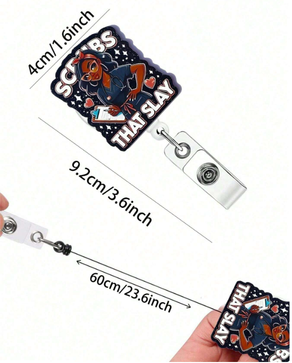 Retractable Reel Badge Holders with Clip for Healthcare Workers