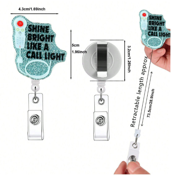 Retractable Reel Badge Holders with Clip for Healthcare Workers