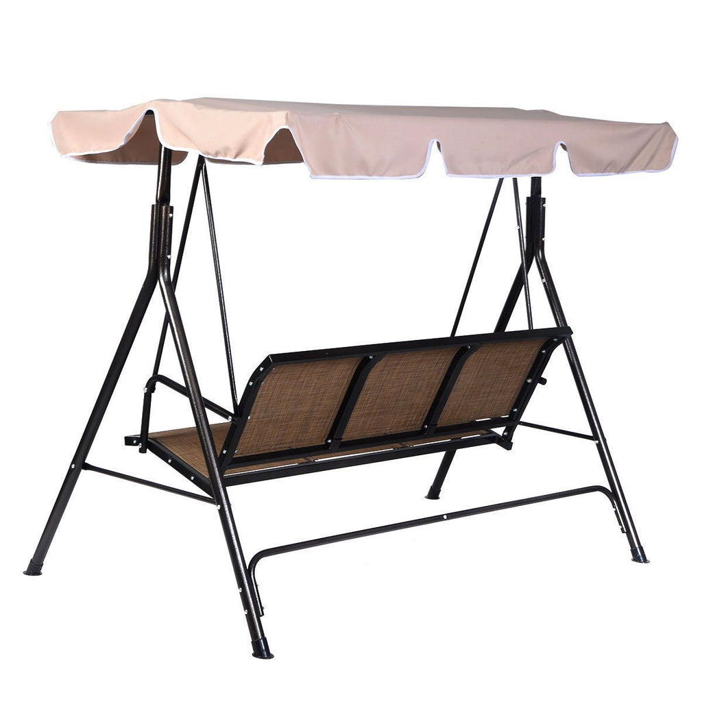 Outdoor 3-Person Canopy Swing for Porch Patio or Deck *