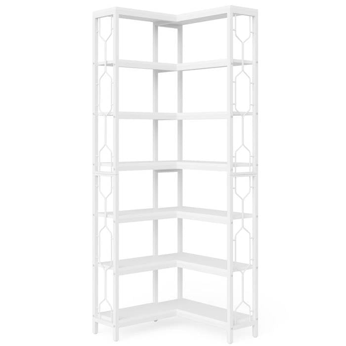 7-Tier Tall Modern Bookcase Space-Saving Storage Shelf