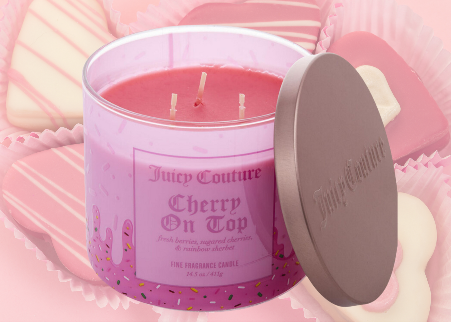 Juicy Couture Cherry On Top Candle 14.5 oz by Juicy Couture