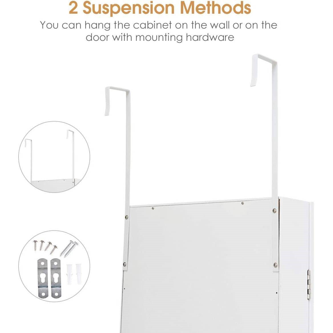 2-in-1 Wall or Door Mounted Jewelry Organizer Full Length Mirror