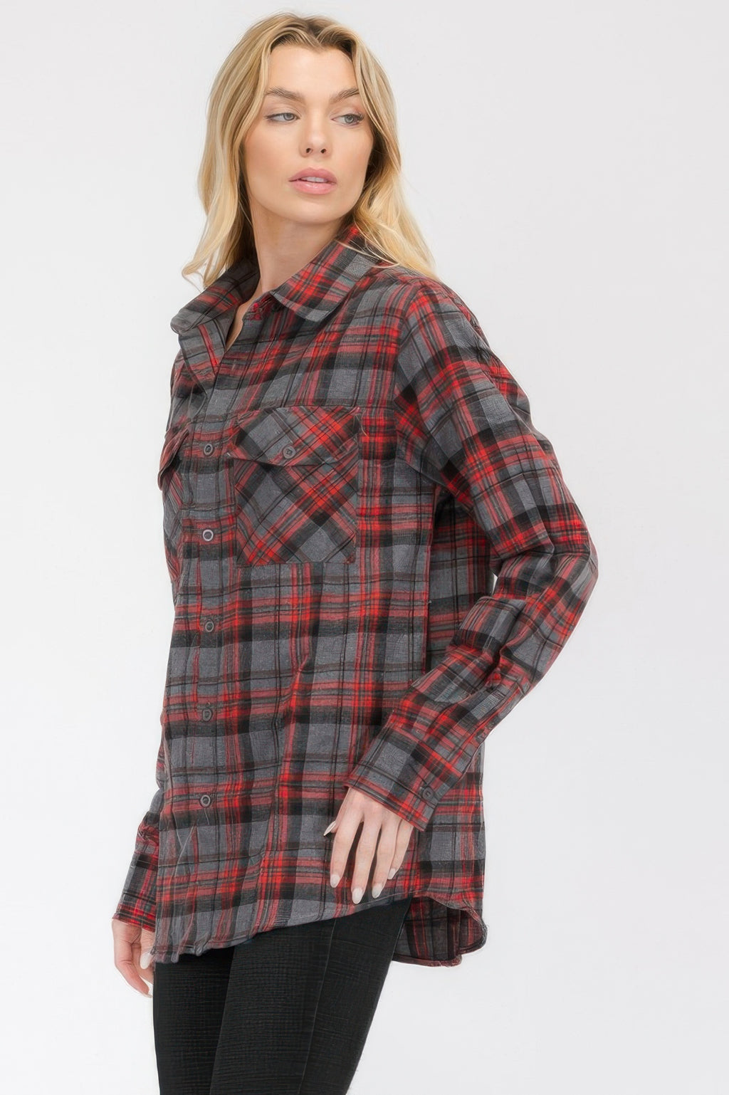 Full Size Oversized Plaid Flannel