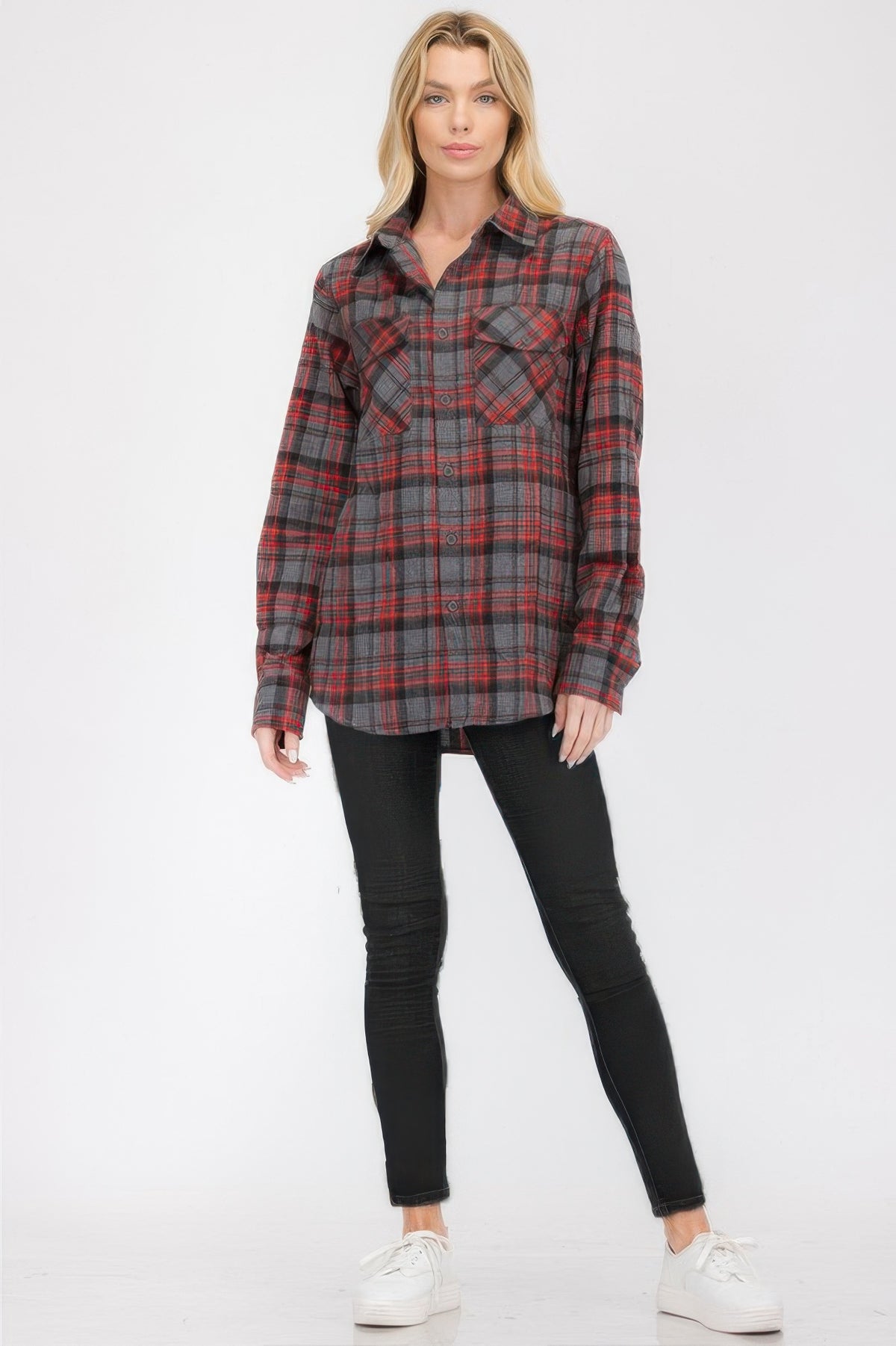 Full Size Oversized Plaid Flannel