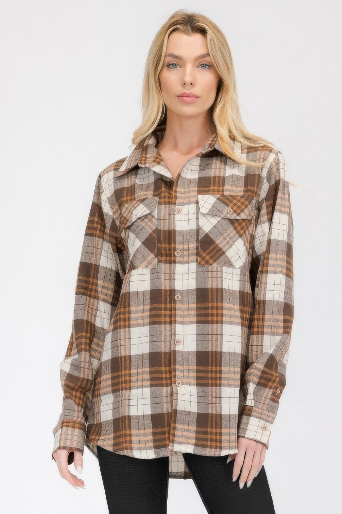 Full Size Oversized Plaid Flannel