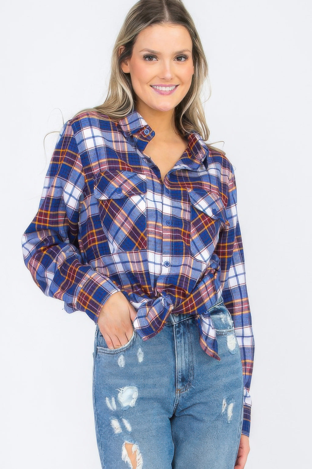 Full Size Oversized Plaid Flannel