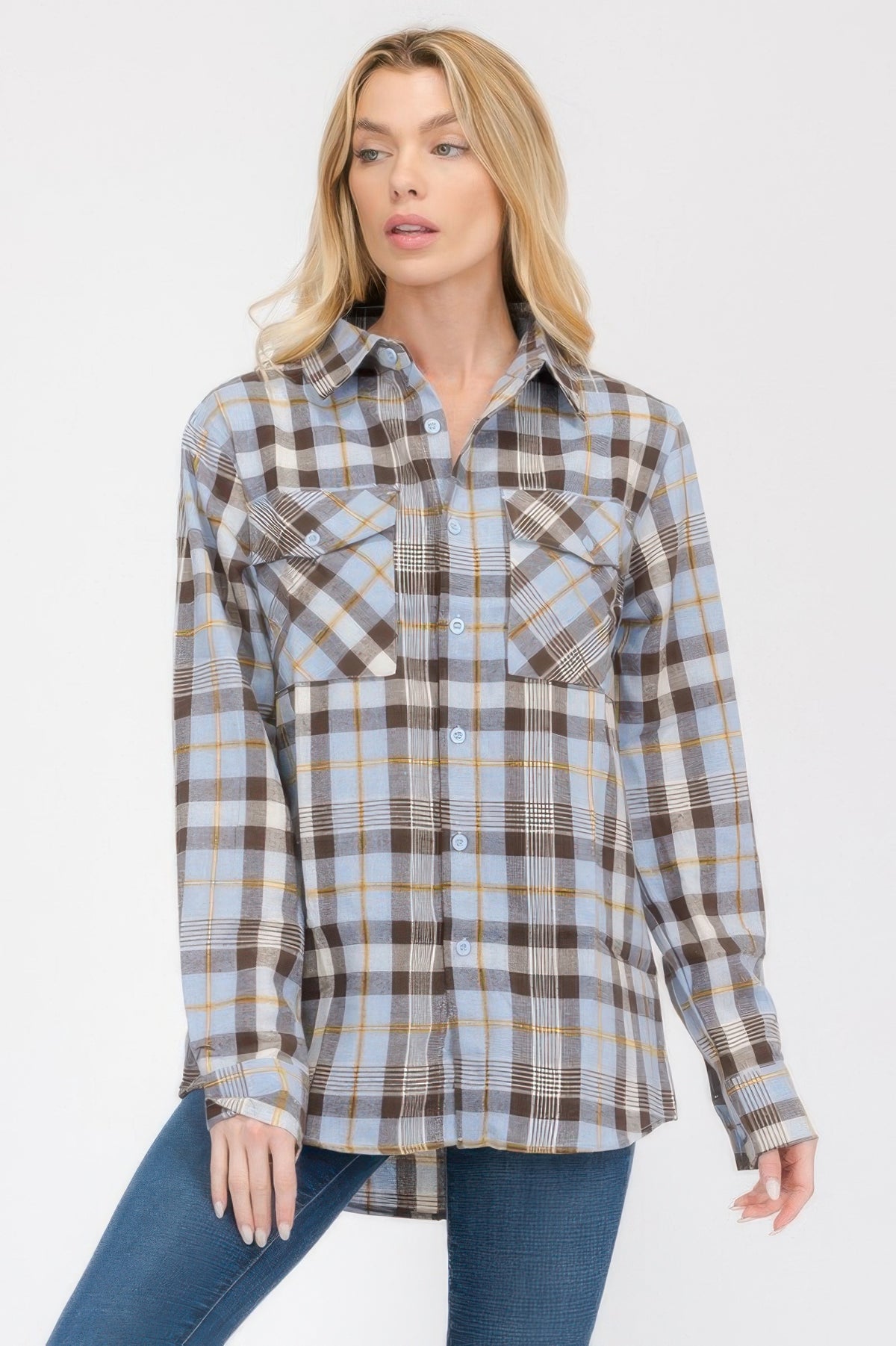Full Size Oversized Plaid Flannel