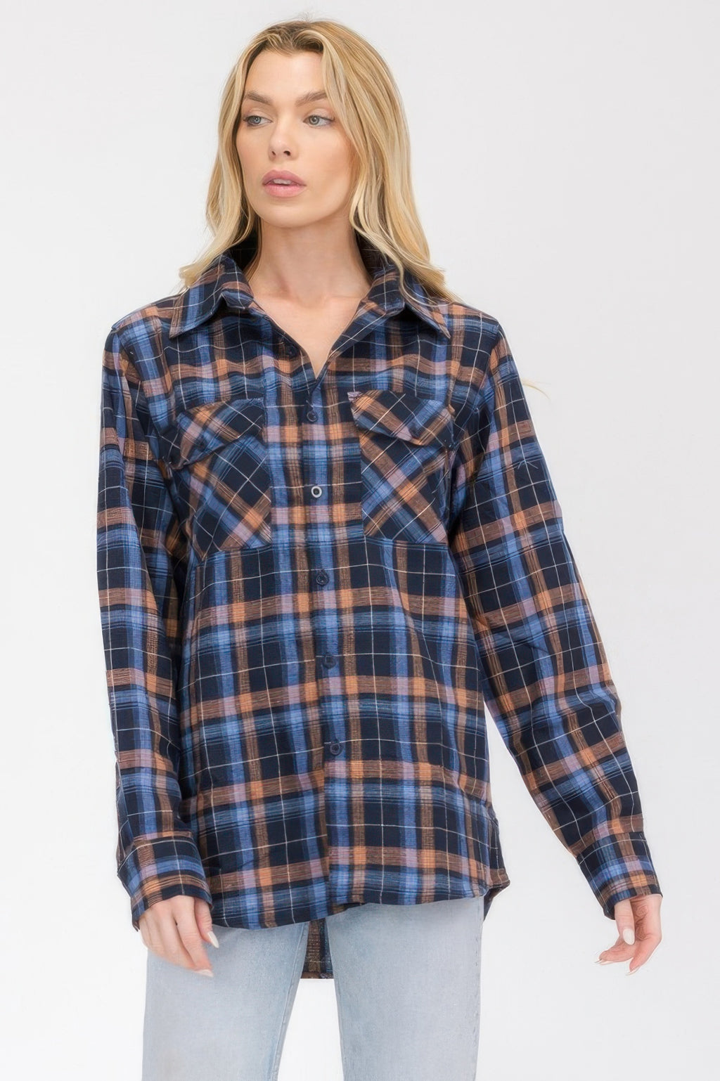 Full Size Oversized Plaid Flannel