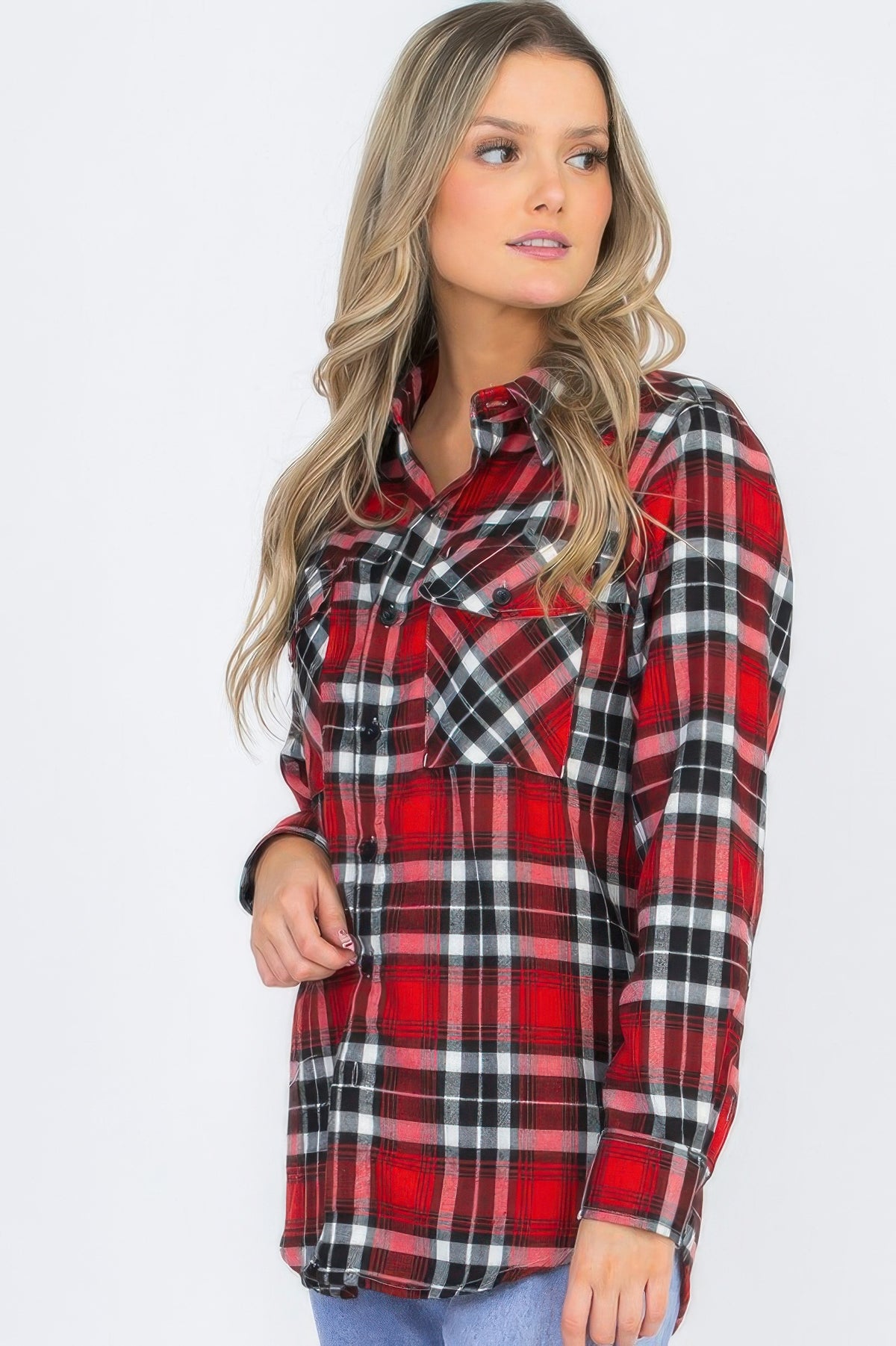 Full Size Oversized Plaid Flannel