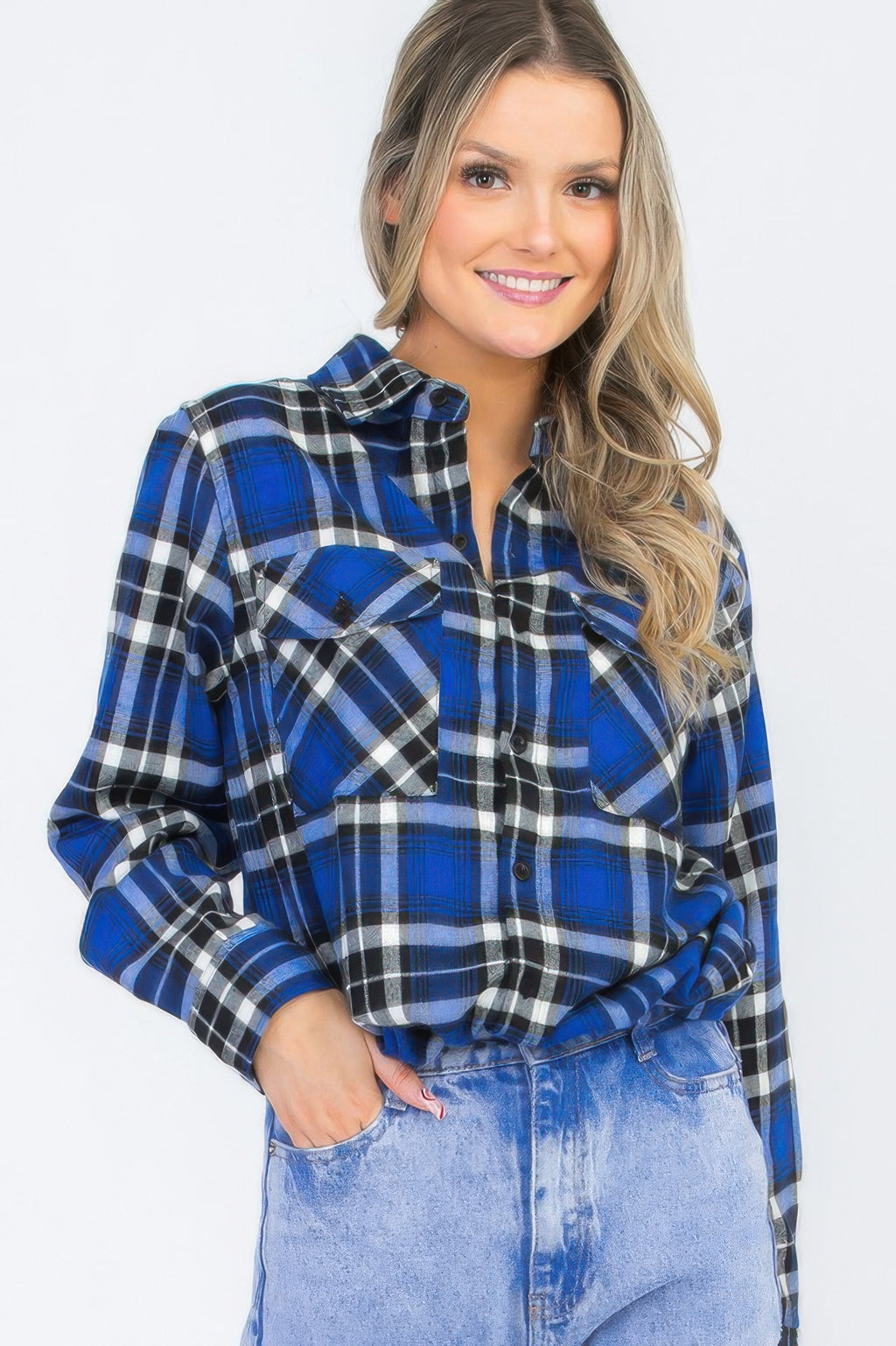Full Size Oversized Plaid Flannel