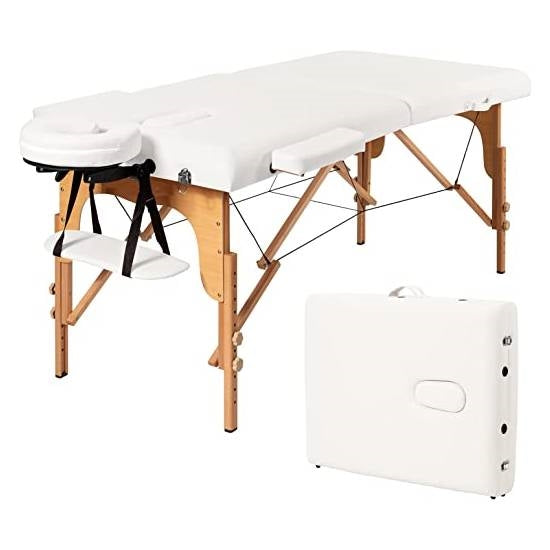 White Adjustable Portable Massage Folding Table *