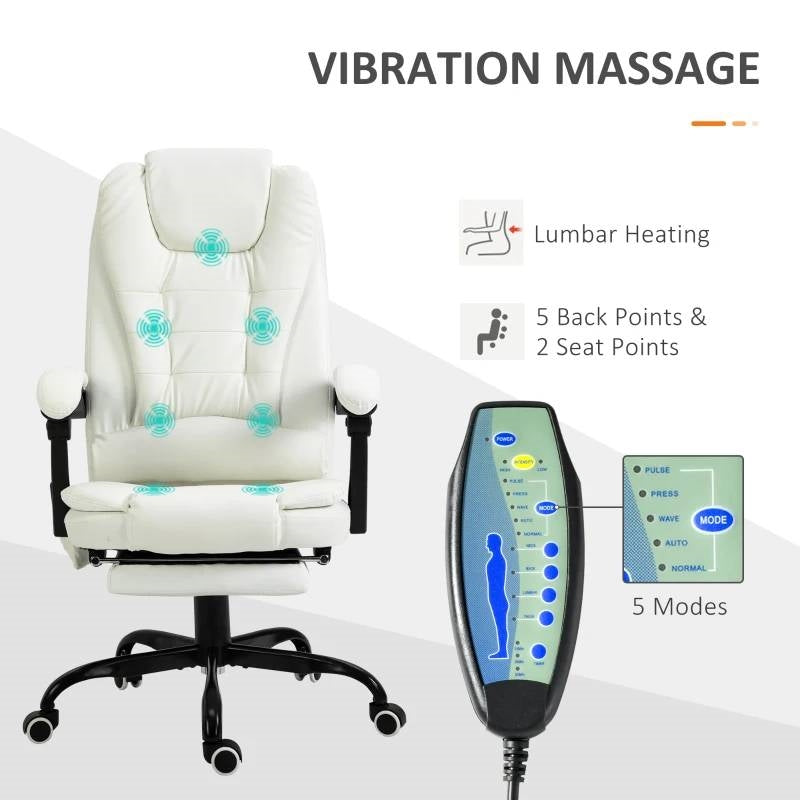 7 Mode Vibrating High Back Executive Massage Adjustable Office Chair