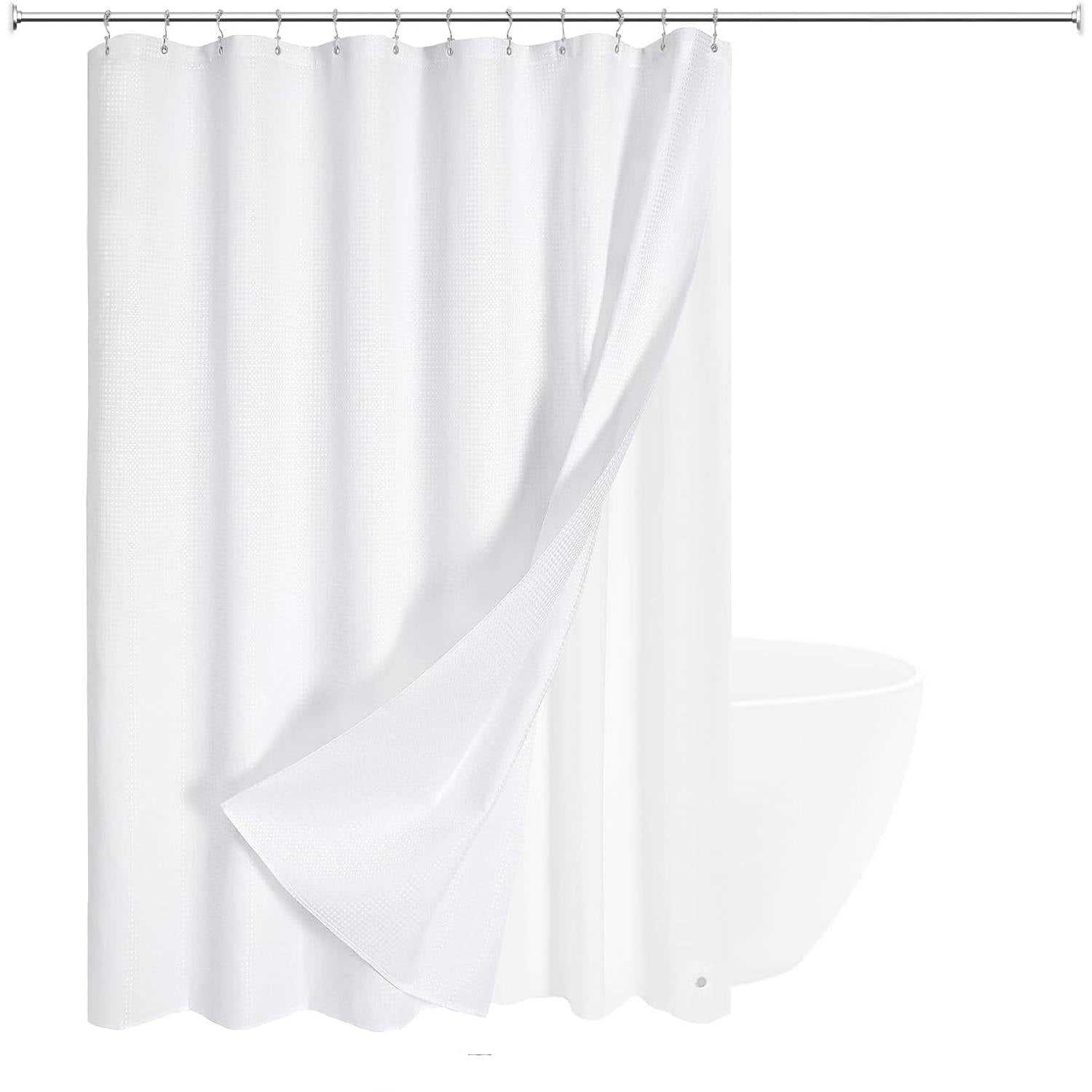 72"W x 72"H Waffle Textured 3 in 1 Shower Curtain Set