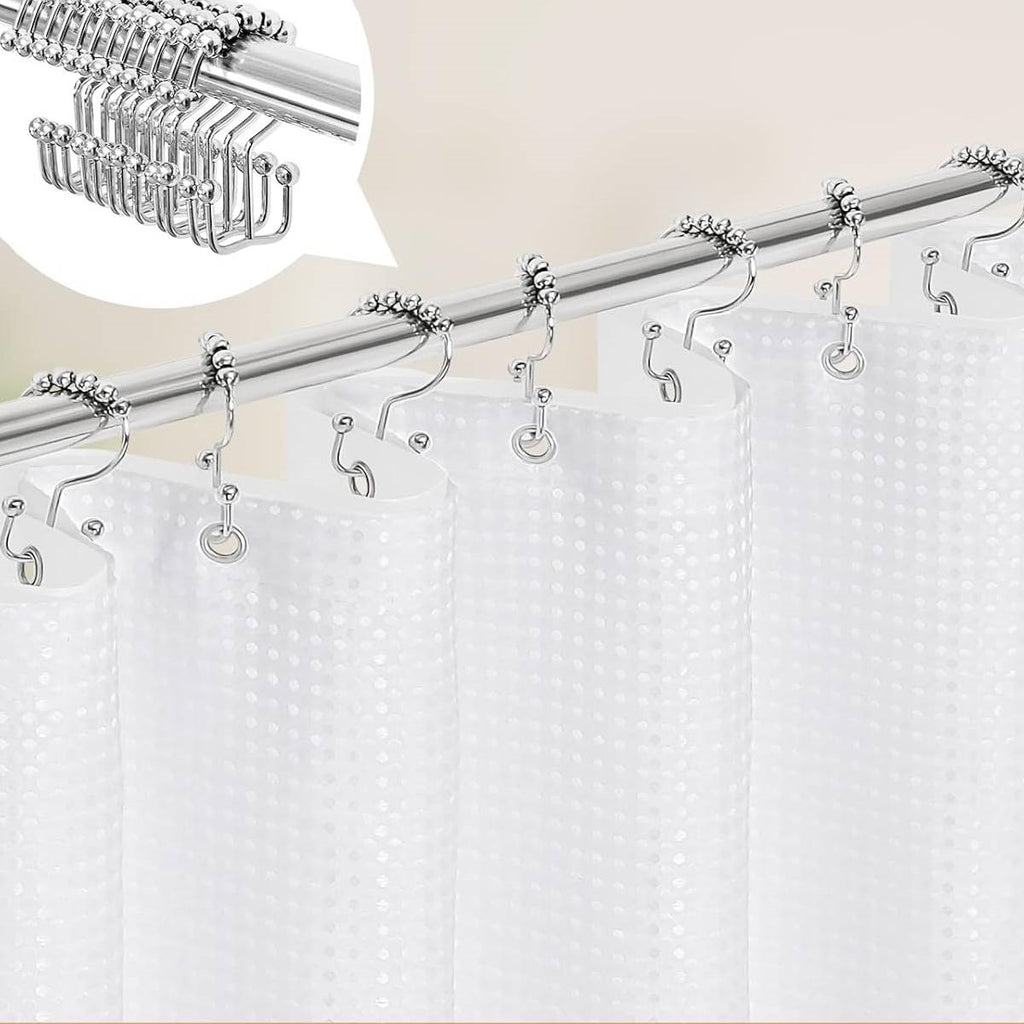 72"W x 72"H Waffle Textured 3 in 1 Shower Curtain Set