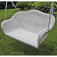 White Resin Wicker Porch Swing with 4-ft Hanging Chain