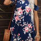Floral Round Neck Cold-Shoulder Dress