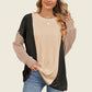 Double Take Texture Contrast Round Neck Long Sleeve T-Shirt