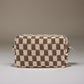 Zenana Checkered Pattern Knitted Cosmetic Pouch