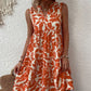 Printed Notched Sleeveless Mini Dress