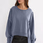 Exposed Seam High-Low Long Sleeve Sweatshirt