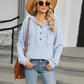 Half Button Long Sleeve Hooded Top