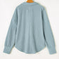Plus Size Textured Johnny Collar Long Sleeve Sweatshirt