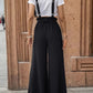 Tied Wide Leg Pants with Shoulder Straps