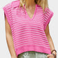 Mandy Collared Neck Striped Sweater Vest