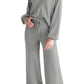 Round Neck Long Sleeve Top and Pants Set