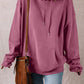 Drawstring Pocketed Long Sleeve Hoodie