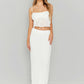 Square Neck Sleeveless Top and Ruched Skirt Set