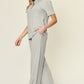 Double Take Full Size Round Neck Short Sleeve T-Shirt and Wide Leg Pants Set