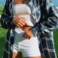 Full Size Plaid Collared Neck Long Sleeve Shirt