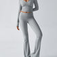 Devine Ruched Long Sleeve Top and Pants Set