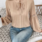 Perfee Frill Tie Neck Long Sleeve Blouse